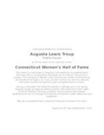 Connecticut Women's Hall of Fame, November 6, 2013