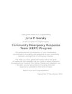 Community Emergency Response Team Graduates