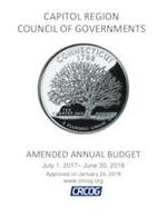 Capitol Region Council of Governments Amended Annual Budget, July 1, 2017 - June 30, 2018