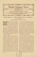 Mental hygiene news, October 1923