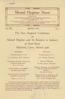 Mental hygiene news, March 1929