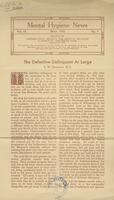 Mental hygiene news, May 1930