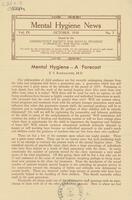Mental hygiene news, October 1930