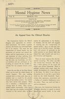 Mental hygiene news, March 1931