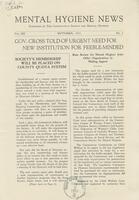 Mental hygiene news, September 1933