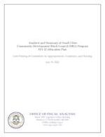 Analysis and summary of Small Cities Community Development Block Grant (CDBG) Program, FFY 22 allocation plan