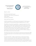 Comptroller's letter to governor, March 1, 2022