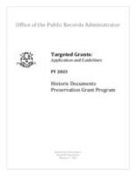 Application and guidelines, Historic Documents Preservation Grant Program, FY 2023
