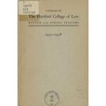 Catalog and list of students, Hartford College of Law, 1937/1938
