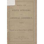 Roll of state officers and General Assembly, 1872