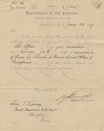 Interior Department Claim Form for Expenses Educating Susan LaFlesche, January 24, 1889