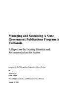 Managing and sustaining a state government publications program in California