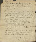 E.K. Winship telegram to Joseph R. Hawley, 1881 July 2