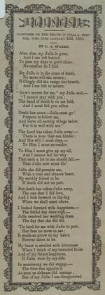 Lines composed on the death of Julia A. Shippee, who, died January 23d, 1854