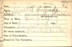 Voter registration card of Elizabeth A. Landa (Becher), Hartford, October 18, 1920