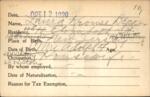 Voter registration card of Laura Krouse Becker, Hartford, October 12, 1920