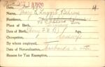 Voter registration card of Mary E. Luygrt Behrens, Hartford, October 18, 1920