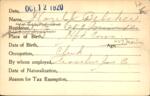 Voter registration card of Hazel J. Belcher, Hartford, October 12, 1920