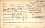 Voter registration card of Carolyn Stroller Bennett, Hartford, November 1, 1920