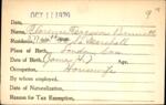 Voter registration card of Florence Ferguson Bennett, Hartford, October 11, 1920