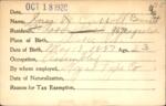 Voter registration card of Inez M. Carroll (Bennett), Hartford, October 18, 1920