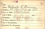 Voter registration card of Gertrude E. Bennis, Hartford, October 19, 1920