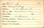 Voter registration card of Mary L. Berry, Hartford, October 11, 1920