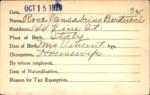 Voter registration card of Rose Sansabrino Bertucci, Hartford, October 15, 1920