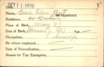 Voter registration card of Grace Oliver Best, Hartford, October 11, 1920
