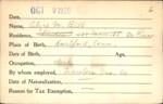 Voter registration card of Alice M. Bill, Hartford, October 9, 1920