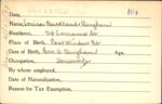 Voter registration card of Louisa Buckland Bingham, Hartford, October 14, 1920