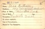 Voter registration card of Lena Bittner, Hartford, October 13, 1920
