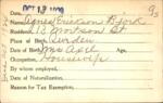 Voter registration card of Agnes Erickson Bjork, Hartford, October 13, 1920