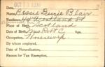 Voter registration card of Bessie Durie Blair, Hartford, October 13, 1920
