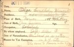 Voter registration card of Olga Lundholm Blasdell, Hartford, October 13, 1920