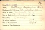 Voter registration card of Katherine Buckingham Block, Hartford, October 11, 1920
