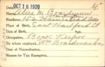 Voter registration card of Alice M. Boardman, Hartford, October 16, 1920