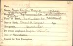 Voter registration card of Cora Vinton Bogue, Hartford, October 18, 1920