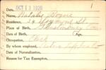 Voter registration card of Natalie Bogue, Hartford, October 13, 1920