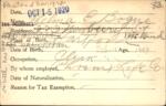 Voter registration card of Thelma E. Bogue, Hartford, October 15, 1920