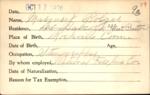 Voter registration card of Margaret Bolger, Hartford, October 12, 1920