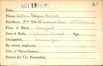 Voter registration card of Helen Eagan Bonee, Hartford, October 11, 1920
