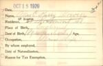 Voter registration card of Alice C. Parry Bowers, Hartford, October 15, 1920