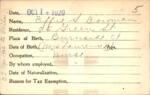 Voter registration card of Effie S. Bowman, Hartford, October 14, 1920