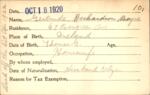 Voter registration card of Gertrude Richardson Boyce, Hartford, October 18, 1920