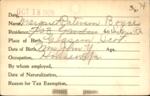 Voter registration card of Margaret Paterson Boyce, Hartford, October 18, 1920