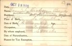 Voter registration card of Fannie L. Dickson Boyd, Hartford, October 18, 1920