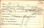 Voter registration card of Maria Daley Boyd, Hartford, October 19, 1920