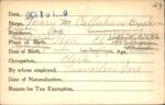 Voter registration card of Mary M. Callahan (Bracken), Hartford, October 16, 1920