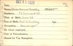 Voter registration card of Alice Perrin Bradley, Hartford, October 15, 1920